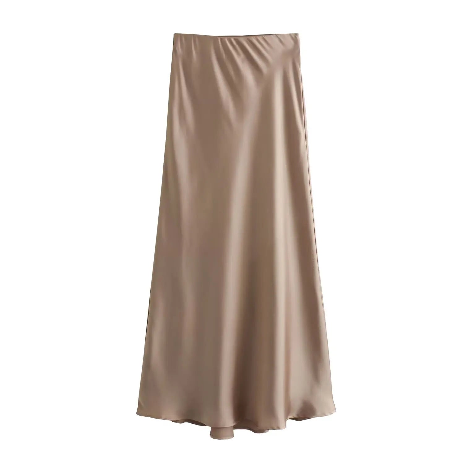 Satin Skirt Woman High Waist Elegant Long Skirts For Women Fashion Summer Midi Skirt Office Women's Skirts