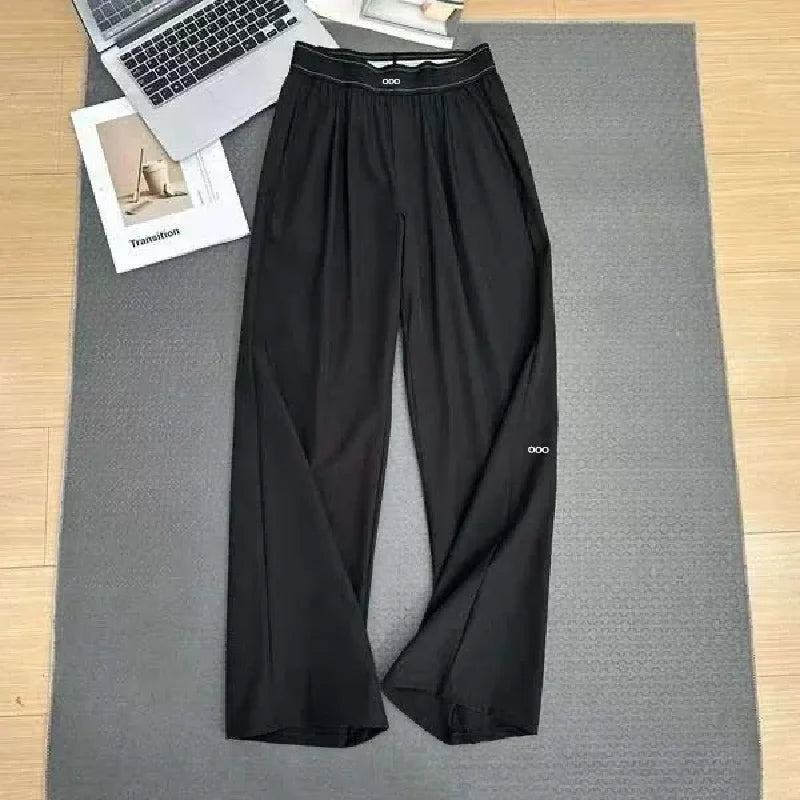 Women's High Waist Loose Yoga Pants Quick Dry Breathable Casual Wide Leg Sports Trousers