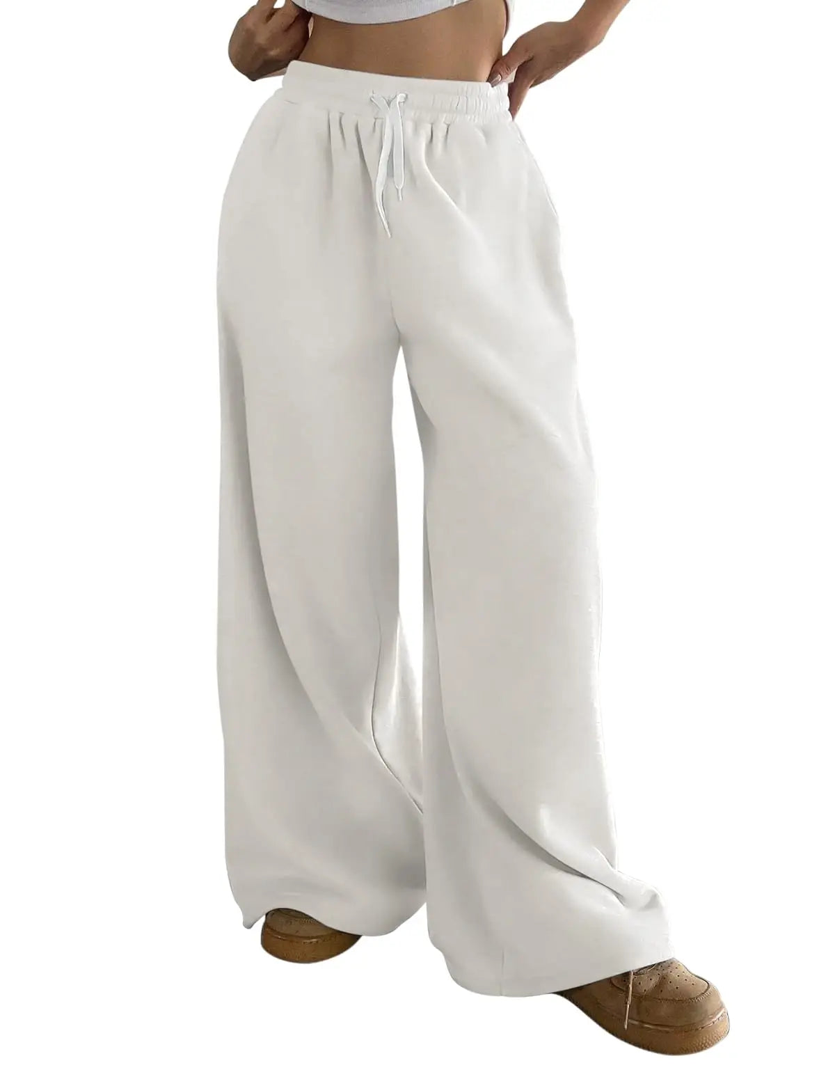 Women's Plus-size Fleece Sweatpants for Autumn and Winter Warm Casual Loose Stylish and Versatile Streetwear Trendy Oversized