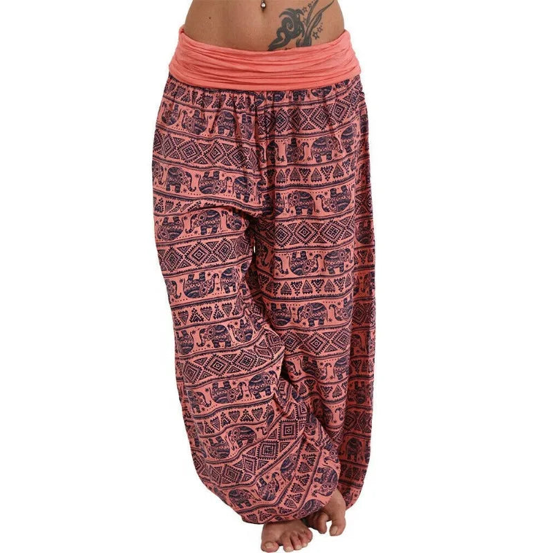 Women's Personality Geometric Haren Pants Casual Comfortable Loose Printed Pants Casual Women's Wide Leg Pants