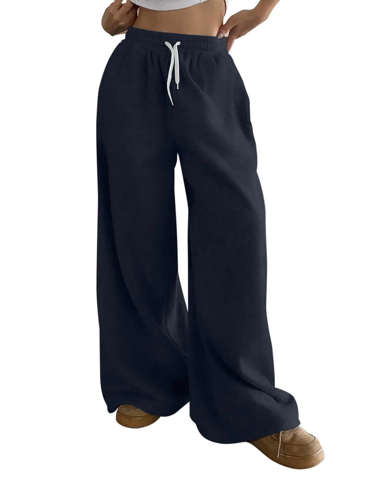 Women's Plus-size Fleece Sweatpants for Autumn and Winter Warm Casual Loose Stylish and Versatile Streetwear Trendy Oversized