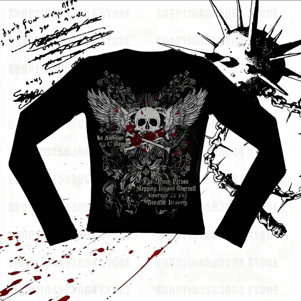 Y2k Top for Women Aesthetic Clothing Goth Graphic T Shirts Women's T-shirts 90s Vintage Clothes Kawaii 2000s Tops Baby Tees Y2k