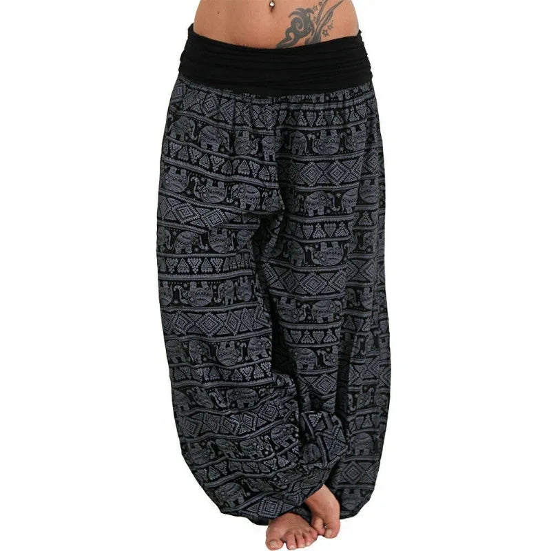 Women's Personality Geometric Haren Pants Casual Comfortable Lo...