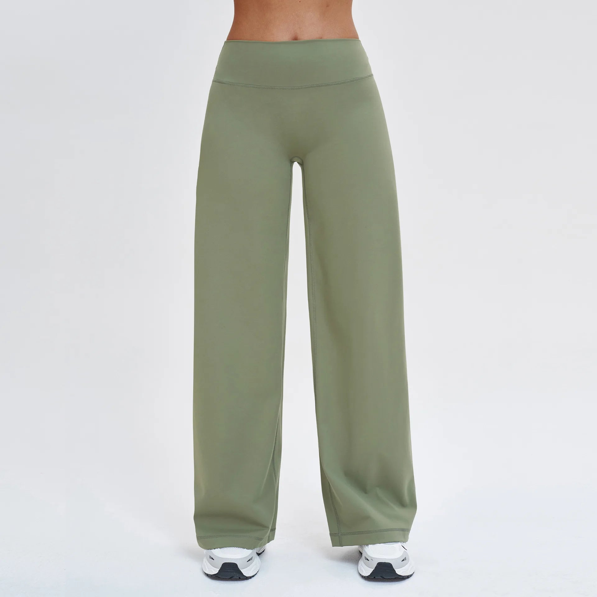 JUREN Women's Soft Motion Straight Leg Bottoms High Waist Yoga Pants GYM Leggings Naked Feel Pilates Running Sports Trousers