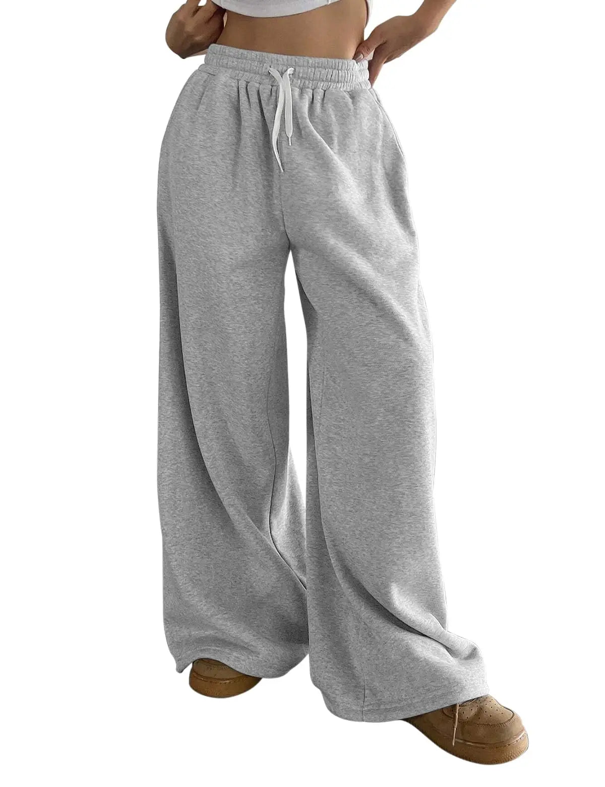 Women's Plus-size Fleece Sweatpants for Autumn and Winter Warm Casual Loose Stylish and Versatile Streetwear Trendy Oversized