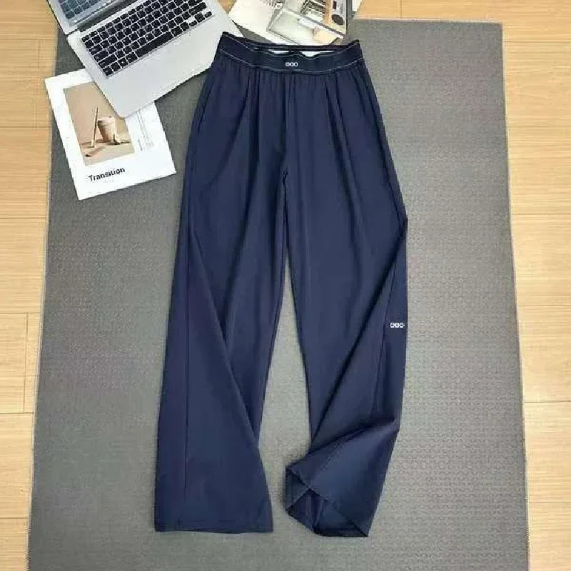 Women's High Waist Loose Yoga Pants Quick Dry Breathable Casual Wide Leg Sports Trousers
