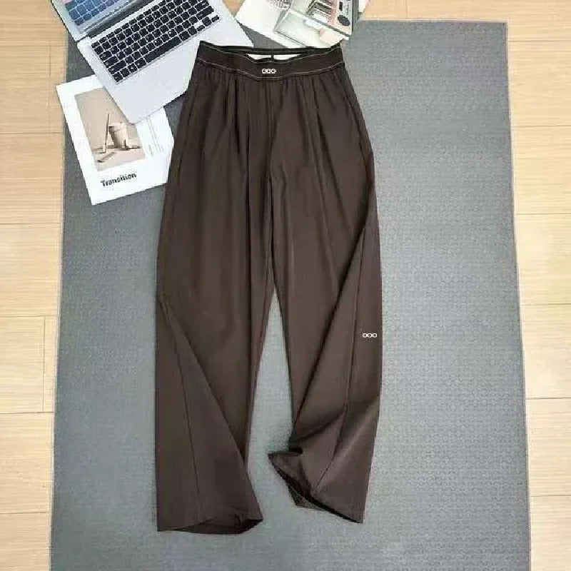 Women's High Waist Loose Yoga Pants Quick Dry Breathable Casual Wide Leg Sports Trousers
